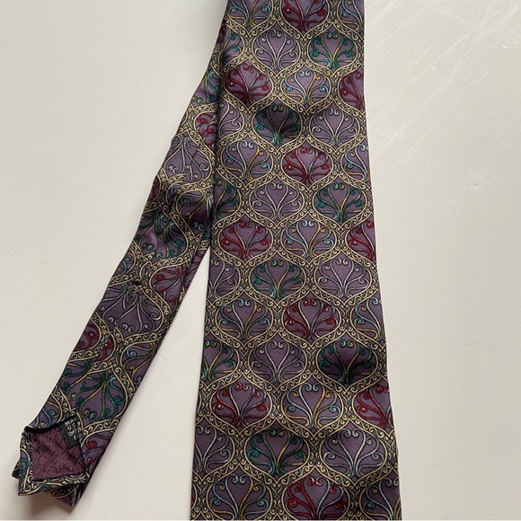 Vintage Christian Dior Monsieur Neck Tie Geometric Design Silk Designer Men's - Picture 8 of 11
